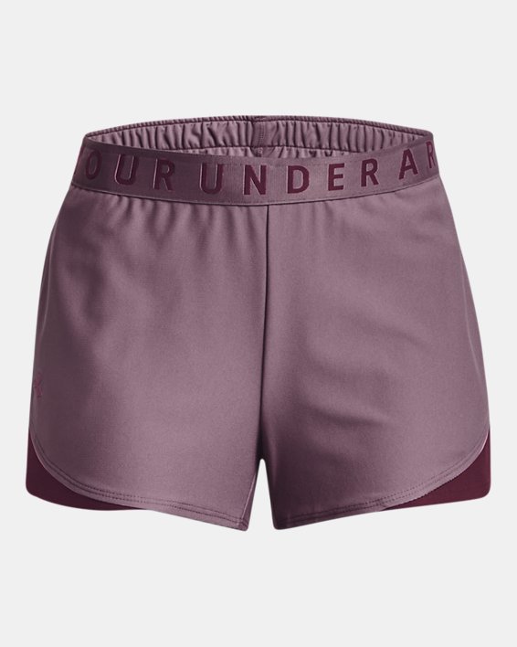 女士UA Play Up Shorts 3.0短褲 in Purple image number 4